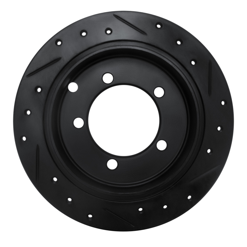 Mitsubishi Diamante Brake Rotor (1) - Rear Left - R1 Concepts - Drilled & Slotted - Black - `97-`04